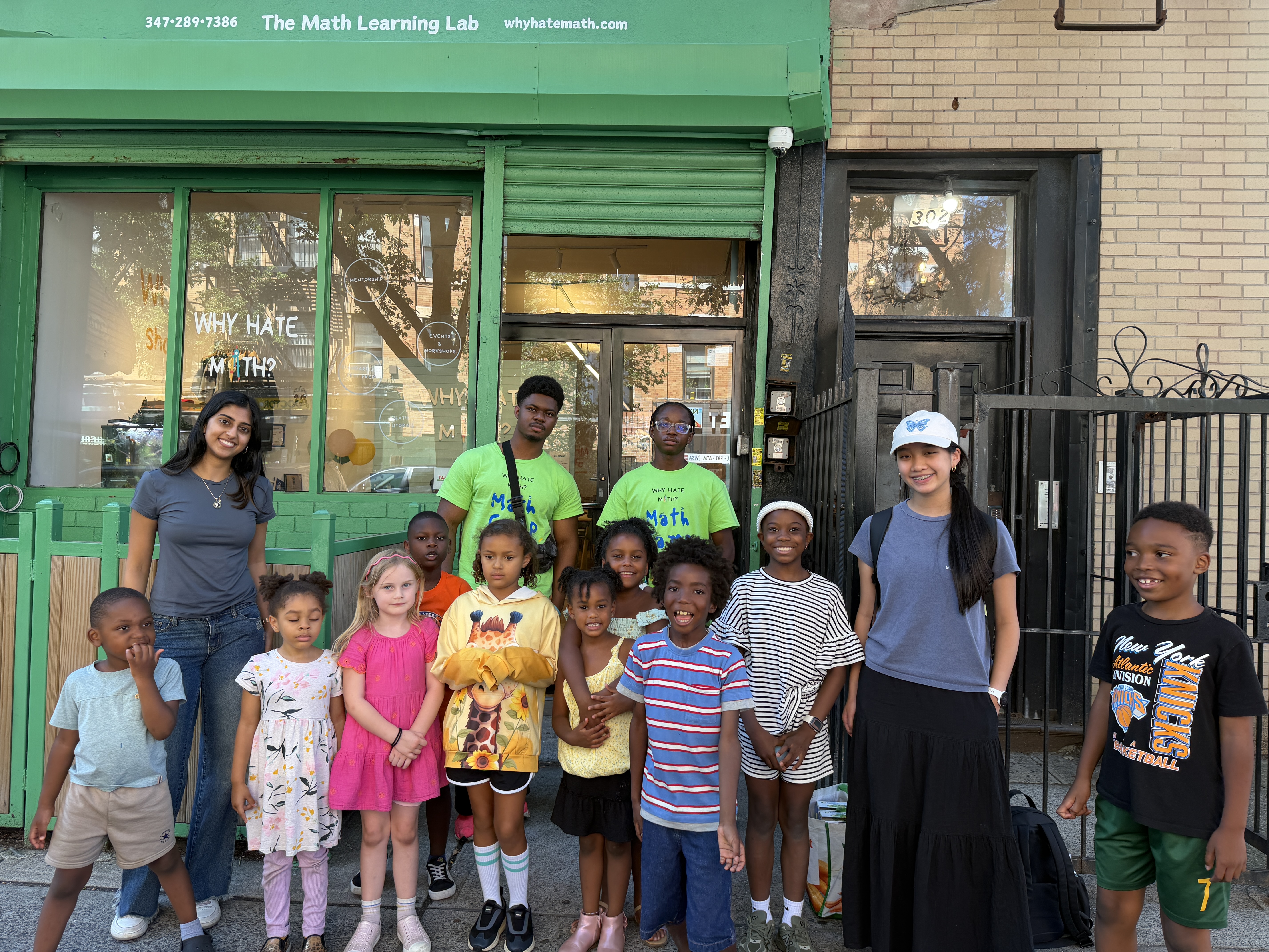 Co-founder Shivika and President Fiona with the students
